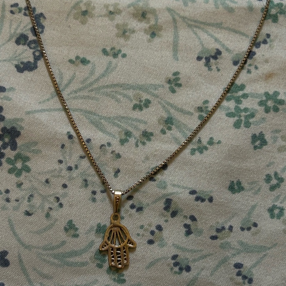 Gold Hamsa Pendant Necklace